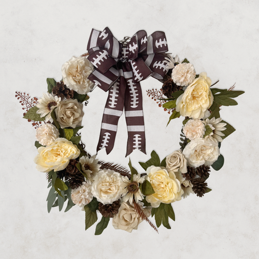 Autumn Game Day Floral Wreath – 24”