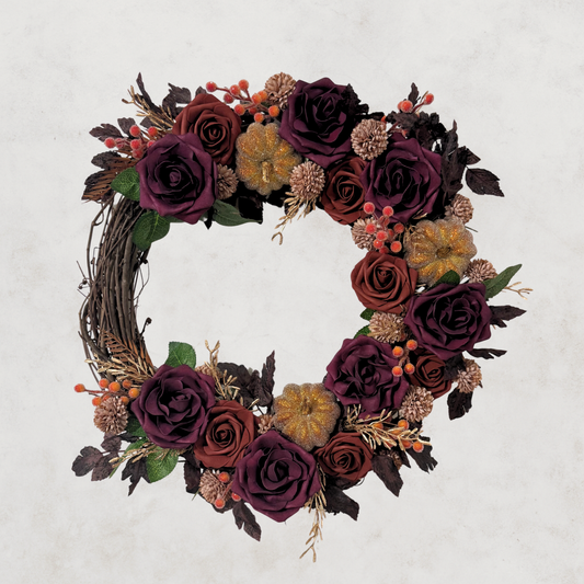 Merlot Harvest Wreath – 24"